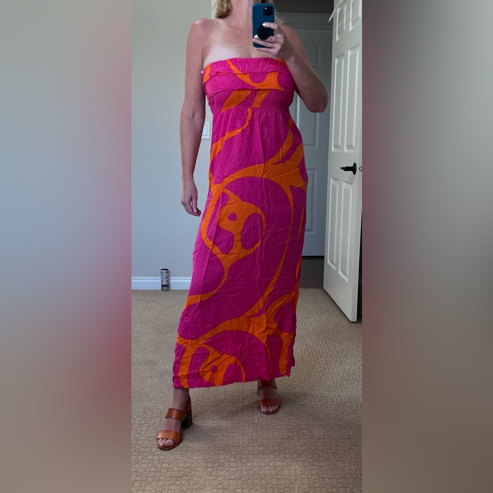 Escapada Pink and Orange Maxi Dress